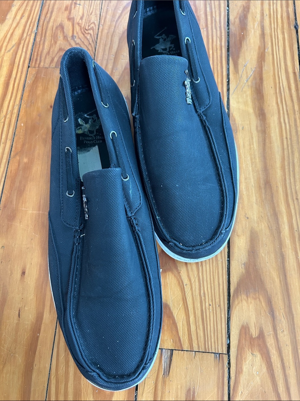 Beverly Hills Polo Club black Slip-On Canvas Boat Shoes